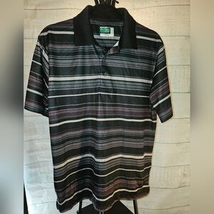 Ben Hogan Black and Gray Striped Golf Shirt